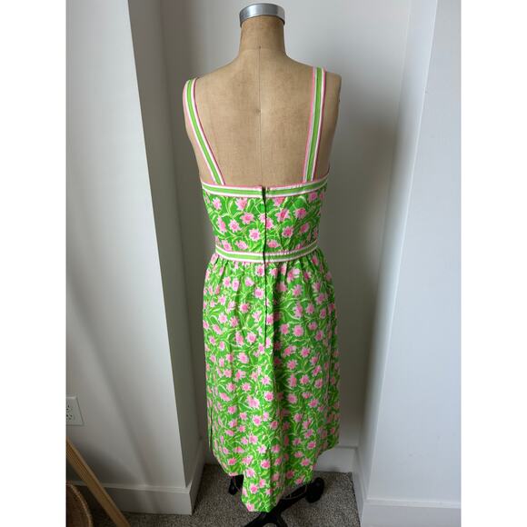 Liza by Lilly Pulitzer Vintage Pink and Lime Green Sundress size 9-10 - Picture 3 of 10